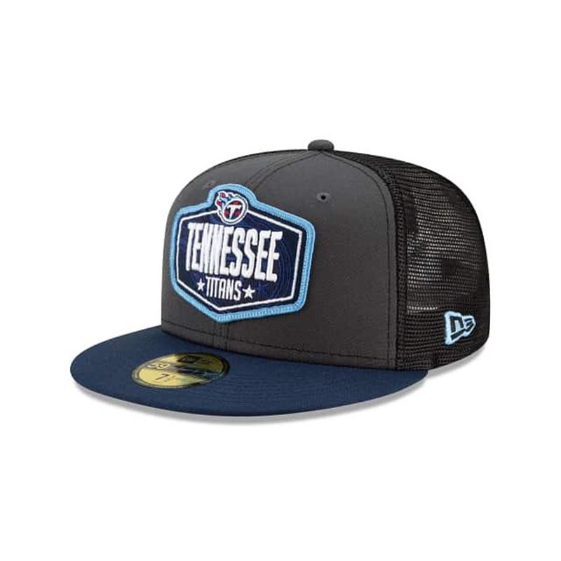 NFL Tennessee Titans Draft 59Fifty Fitted (DOV4444) - Grey New Era Caps